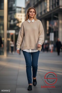 Свитер вязаный однотонный