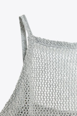 METALLIC THREAD CROCHET TOP - Zara фото 12
