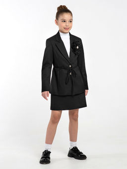 Черный школьный жакет для девочки Mooriposh, модель 0727 фото 7