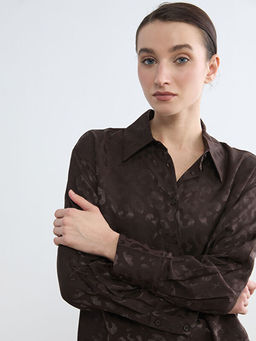 Desenli Saten Kad?n G?mlek Tunik