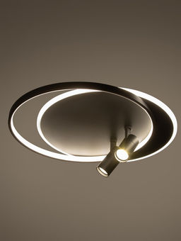 Люстра FL51393, пульт, LED, 3000-6400K, 65 Вт, 56×48×12 см, чёрная