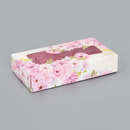 Цена за 5 шт. Коробка складная для 8 конфет Цветочки, 9.8?17.7?3.5 см Кондитерская упаковка