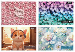 Альбом для рисования 40 л. А4 на скрепке Schoolformat МИЛЫЙ МИКС мелованный картон, ВД-лак...