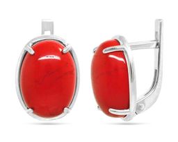 Серьги из серебра яшма, СП13