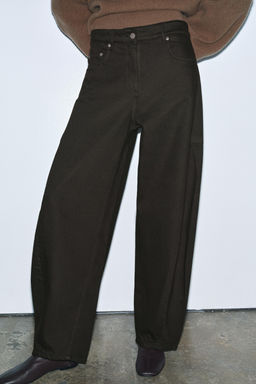 ZW COLLECTION BALLOON MID-WAIST JEANS - Zara фото 5