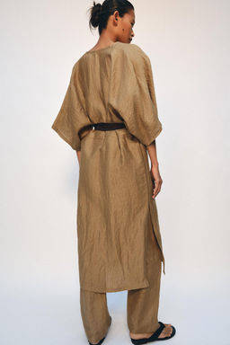 VESTIDO T?NICA MEZCLA LINO ZW COLLECTION / Camel medio - Zara фото 3