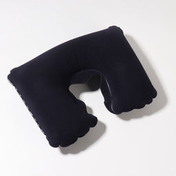 Подушка надувная для шеи, дорожная, 37×25 см, синяя