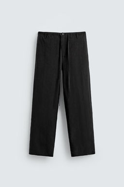 100% LINEN RELAXED FIT TROUSERS - Zara фото 7