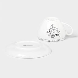 Чайная пара новогодняя Доляна Волшебная сказка, чашка 210 мл, блюдце d=15 см, фарфор, белая