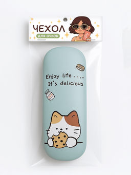 Чехол для очков "Enjoy life its delicious", green