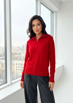 K13363 Джемпер (вязаный трикотаж) КРАСНЫЙ