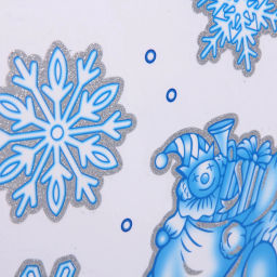 Цена за 4 шт. Наклейка на стекло "Волшебная зима" 41*19 см, микс