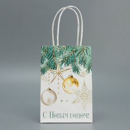 Пакет крафтовый Роскошь Нового года, 15 10 6 см - Дарите счастье фото 13