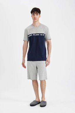 Regular Fit K?sa Kollu Sortlu Pijama Tak?m? - Defacto фото 2