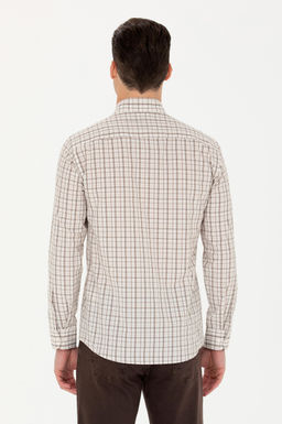 U. S. Polo Assn Мужская рубашка песочного цвета в клетку - U.s. polo assn фото 19