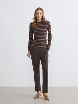 Bisiklet Yaka ?izgili Kad?n Body