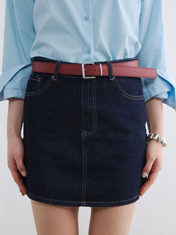 Beli Kemerli Mini Jean Etek