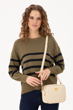 Женская бежевая сумка через плечо Неожиданная скидка в корзине