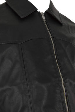 Kahverengi Regular Fit %100 PU Suni Deri Erkek Mont TMNAW26MO00010 - Trendyolmilla фото 13