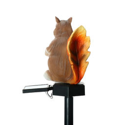 Садовый светильник на солнечной батарее Белочка с орешком, 41 см, 1 LED, свечение тёплое белое - Luazon lighting фото 4