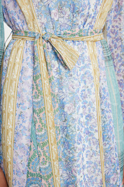 TRENDYOLMILLA Cok Renkli Cicek Desenli Etegi Belden Ac?lan Mini Astarl? Dokuma Sifon Elbise TWOAW25EL00178  фото 9