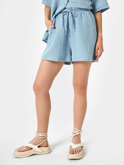 Шорты женские короткие серо-голубые - Mark formelle фото 2