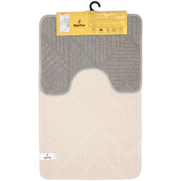 Комплект ковриков для ванной и туалета Bee Tex 55x90 + 45x55 серый МС 3-001