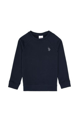 Erkek _ocuk A__k Lacivert Basic Bisiklet Yaka Sweatshirt Sepette S_rpriz _ndirim