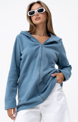 Толстовка флис.арт.673/1-21,серо-голубая