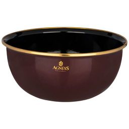 МИСКА AGNESS ЭМАЛИРОВАННАЯ С ПЛАСТИКОВОЙ КРЫШКОЙ, СЕРИЯ ТЮДОР, 24 Х 10,5 СМ/ 2,8Л  фото 3