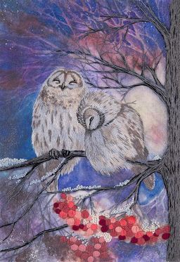 Набор для вышивания PANNA Живая картина JK-2111 Совы-сплетницы 18 х 25.5 см