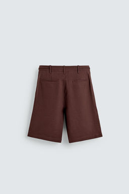 BERMUDA WIDE FIT MEZCLA LINO / Burdeos - Zara фото 7