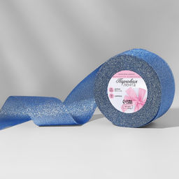 Лента парчовая, 50 мм, 23 1 м, цвет синий №037 - Арт узор фото 3