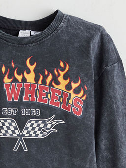 Bisiklet Yaka Hot Wheels Bask?l? Erkek ?ocuk Ti??rt