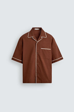 CAMISA RELAXED FIT VIVOS CONTRASTE / Teja - Zara фото 7