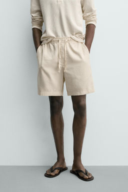 BERMUDA REGULAR FIT  ESTRUCTURA / Beige claro - Zara фото 2