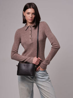 Сумка на плечо кросс-боди Deboro 30848 темно-коричневый