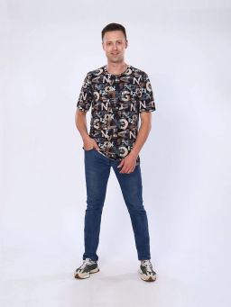 Футболка мужская, цвет зеленый коричневый