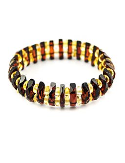 Браслет из янтаря Мандарин. Алмазная грань контрастный - Амберхолл фото 4