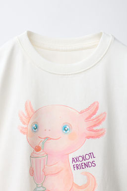 CAMISETA ESTAMPADO AXOLOTL / Blanco