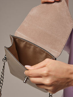 Сумка замшевая Deboro 31023 бежевое кружево/агат