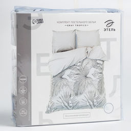 Постельное бельё Этель Дуэт Gray tropics 143х215 см - 2 шт, 220х240 см, 70х70 см -2 шт фото 5