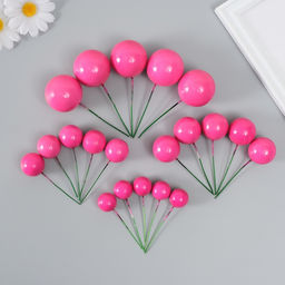 Декор для творчества «Шарики фуксия», d=2; 3; 3.5 и 4 см, набор 20 шт.
