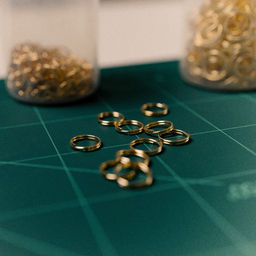 Цена за 2 шт. Кольцо соединительное двойное 0.8 см (набор 50 г,  310 шт.) СМ-1028, цвет золото