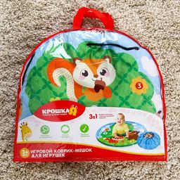 Игровой коврик-сумка для детей Зверята, диаметр 100 см, виды МИКС, Крошка Я  фото 7