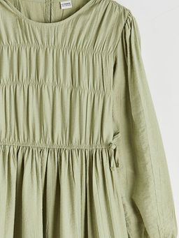 Bisiklet Yaka B?zg?l? K?z ?ocuk Elbise