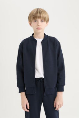 Erkek Cocuk Kolej Yaka Fermuarl? Cift Cepli Mevsimlik Hafif Bomber H?rka