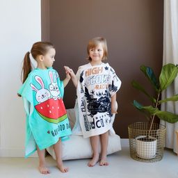 Полотенце-пончо детское махровое Крошка Я Зайчики 60х120см, 100% хлопок, 300гр/м2  фото 18
