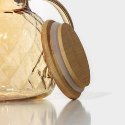 Чайник заварочный стеклянный BellaTenero «Круиз», 1 л, с бамбуковой крышкой и металлическим фильтром, цвет золотой