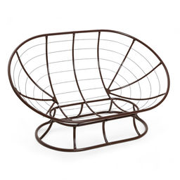 Диван садовый «Мамасан», 164×104×75 см, коричневый, с бежевой подушкой